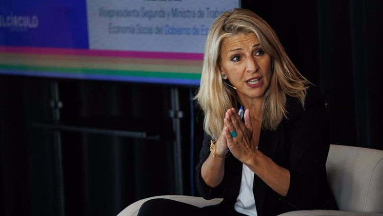 La vicepresidenta segunda y ministra de Trabajo, Yolanda Díaz, en el I Encuentro 'Diversidad LGTBIQ+ en el entorno laboral', en el Círculo de Bellas Artes | Alejandro Martínez Vélez - Europa Press ep la vicepresidenta segunda y ministra de trabajo yolanda diaz en el i encuentro diversidad lgtbiq