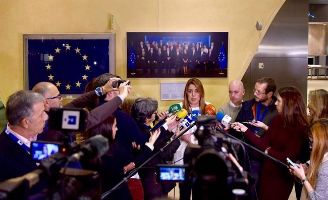 Susana Díaz atiende a los medios en su visita a las instituciones europeas | EUROPA PRESS/JUNTA DE ANDALUCÍA ep susana diaz atiendelos mediossu visitalas instituciones europeas