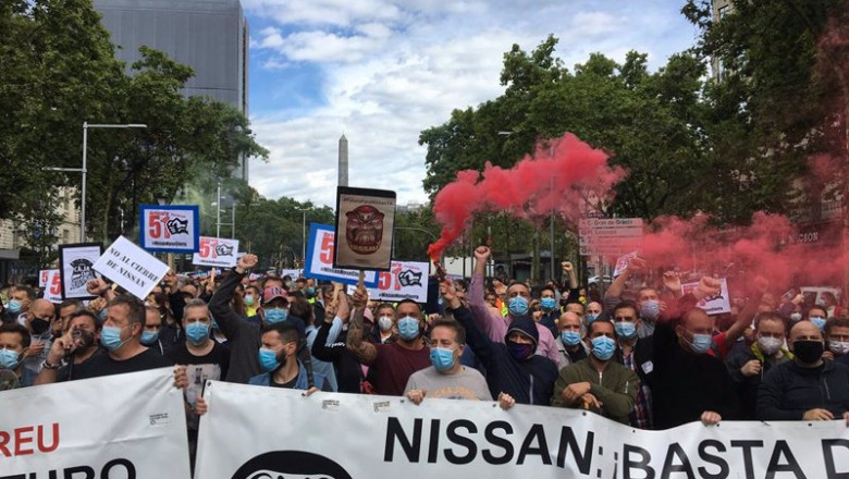 Archivo - Concentración de trabajadores de Nissan | EUROPA PRESS - Archivo ep archivo concentracion de trabajadores de nissan