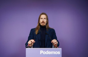 ep el portavoz de podemos pablo fernandez ofrece una rueda de prensa en la sede de podemos