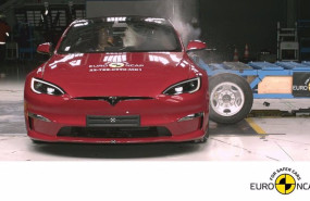 ep el tesla model s durante una prueba de segurida de euro ncap