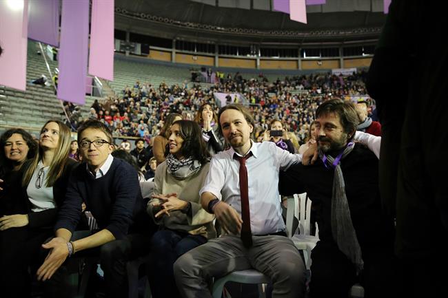 Errejón, Iglesias y Mayoral durante en Congreso de Podemos, Vistalegre | EUROPA PRESS ep errejon iglesiasmayoral durantecongresopodemos vistalegre