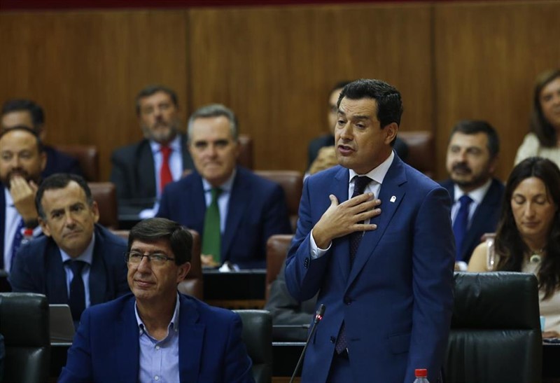 ep juanma moreno este jueves ante el pleno del parlamento
