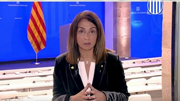 ep la consellera de la presidencia y portavoz del govern meritxell budo en una rueda de prensa