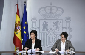 ep la ministra portavoz en funciones isabel celaa y la ministra de trabajo migraciones y seguridad