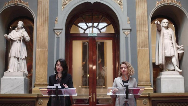 ep la presidentas del senado pilar llop y del congreso meritxell batet