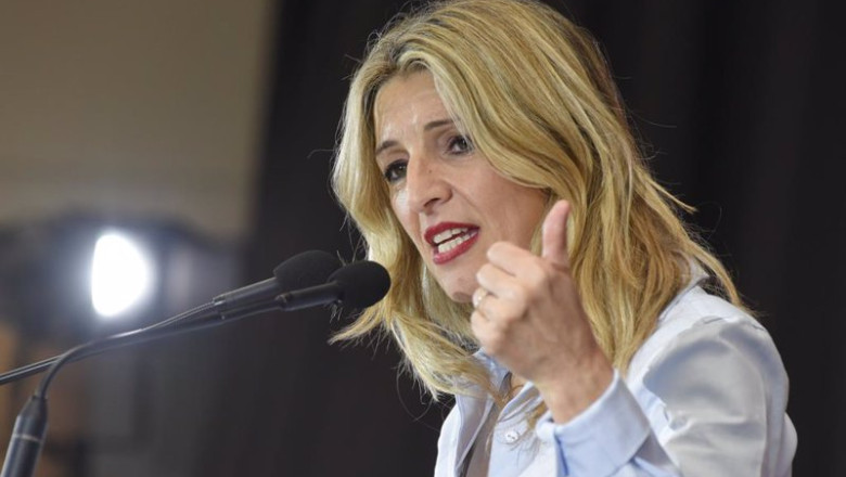 ep la vicepresidenta segunda y ministra de trabajo yolanda diaz interviene durante un acto de sumar ep la vicepresidenta segunda y ministra de trabajo yolanda diaz interviene durante un acto de sumar