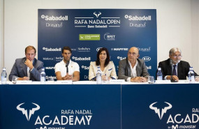 ep nadal junto a rienda en la presentacion del rafa nadal open banc sabadell