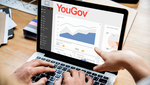 dl yougov aim statistics research data analysis surveys polls logo laptop