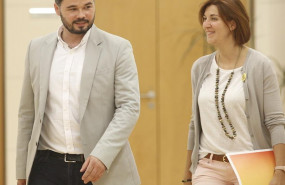 ep el portavoz de erc en el congreso gabriel rufian y la portavoz adjunta carolina telechea