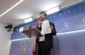 ep el portavoz de podemos rafa mayoral interviene en una rueda de prensa posterior a una junta de