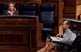 ep el portavoz parlamentario de unidas podemos pablo echenique en el congreso frente a la