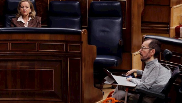 ep el portavoz parlamentario de unidas podemos pablo echenique en el congreso frente a la