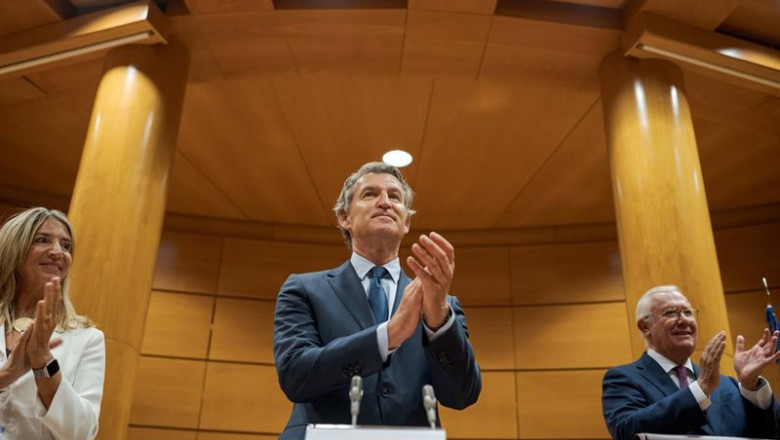 El presidente del Partido Popular, Alberto Núñez Feijóo, clausura unas jornadas del Partido Popular en el Senado. | Diego Radamés - Europa Press ep el presidente del partido popular alberto nunez feijoo clausura unas jornadas del partido popular