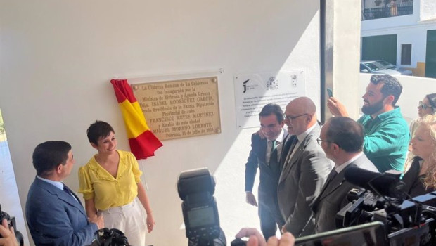 ep isabel rodriguez durante la inauguracion de la cisterna de la calderona jaen