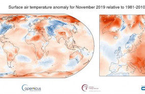 ep temperatura del aire en la superficie en noviembre 2019 respecto al promedio del periodo