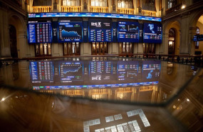 ep un panel del ibex 35 en el palacio de la bolsa a 12 de enero de 2024 en madrid espana
