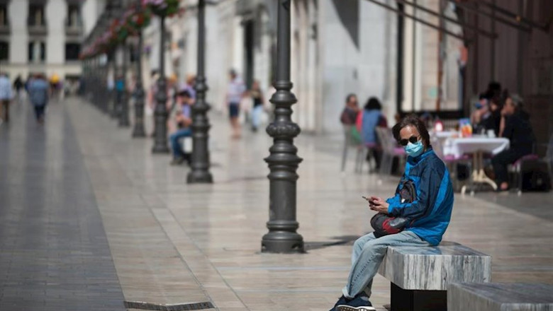 ep 14 march 2020 spain malaga a man wearing a face mask as a precaution against the spread of ep 14 march 2020 spain malaga a man wearing a face mask as a precaution against the spread of