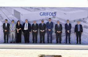 ep acto de colocacion de la primera piedra de la planta de grifols en lli de vall con el presidente