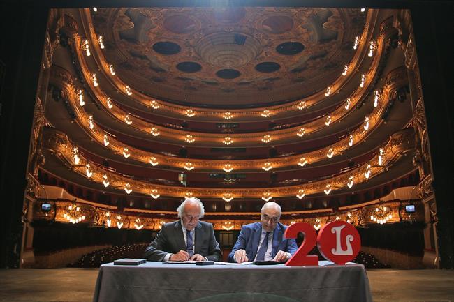 Antonio Escámez (Fundación Banco Santander) y Salvador Alemany (Liceu) | FUNDACIÓN BANCO SANTANDER ep antonio escamez fundacion banco santander y salvador alemany liceu