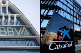 ep archivo   sedes de bbva y de caixabank en madrid