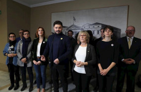 ep el portavoz de erc en el congreso gabriel rufian comparece en rueda de prensa junto a sus