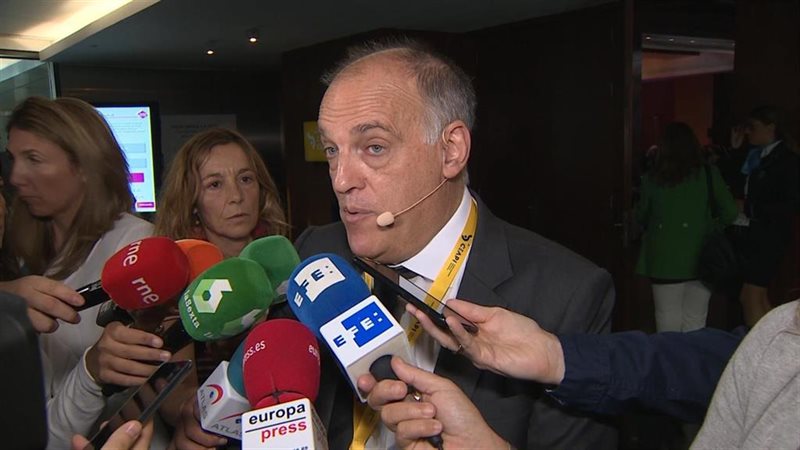ep el presidente de laliga javier tebas atiende a la prensa tras participar en ceapi