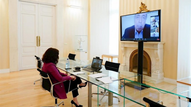 ep la presidenta de la comunidad de madrid isabel diaz ayuso durante su reunion por videoconferencia