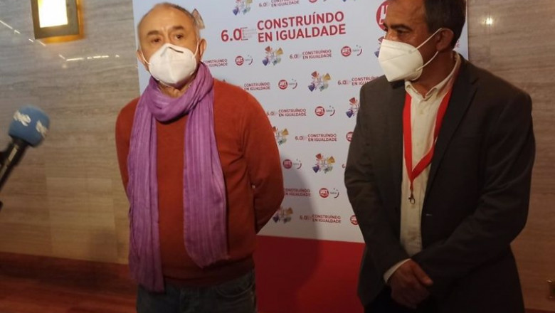 Pepe Álvarez y José Antonio Gómez en declaraciones a los medios en Santiago | EUROPA PRESS ep pepe alvarez y jose antonio gomez en declaraciones a los medios en santiago