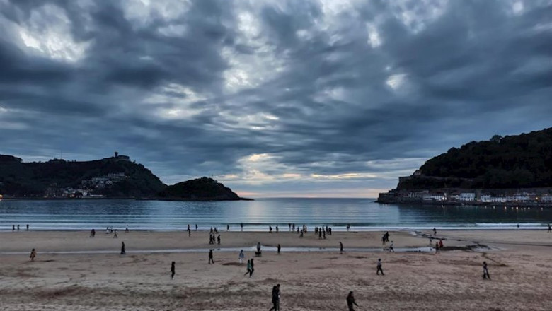 ep playa de la concha san sebastian al anochecer ep playa de la concha san sebastian al anochecer
