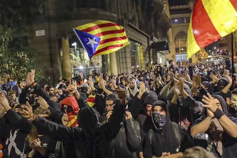 ep protestas en barcelona contra la sentencia del proces