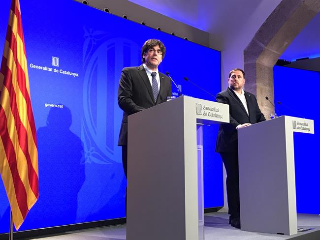 Residente de la Generalitat Carles Puigdemont, vicepresidente Oriol Junqueras | EUROPA PRESS ep residentela generalitat carles puigdemont vicepresidente oriol junqueras