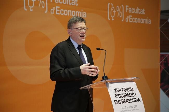 Ximo Puig interviene en el XVII Foro de Empleo y Emprendimiento de la UV | GVA ep ximo puig intervienexvii foroempleoemprendimientola uv