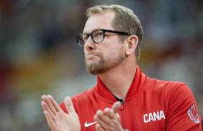 ep 07 september 2019 china shanghai canadas manager nick nurse gestures on the touchline during the