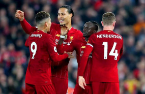 ep el delantero del liverpool sadio mane celebra junto a roberto firmino virgil van dijk y jordan