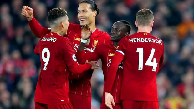 ep el delantero del liverpool sadio mane celebra junto a roberto firmino virgil van dijk y jordan