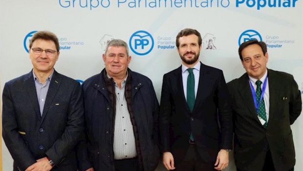 ep el lider del pp pablo casado se reune en el congreso con las organizaciones agracias asaja coag y