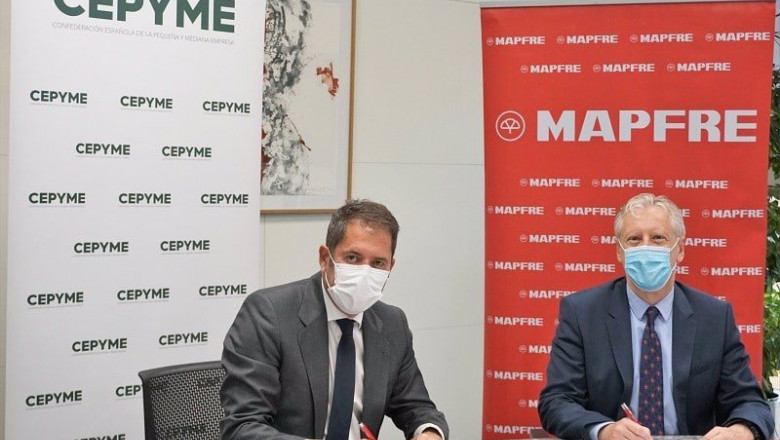 ep gerardo cuerva presidente de cepyme y javier oliveros director comercial de mapfre espana ep gerardo cuerva presidente de cepyme y javier oliveros director comercial de mapfre espana