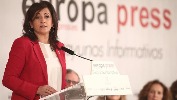 ep la presidenta de la comunidad de la rioja concha andreu durante su intervencion en un desayuno