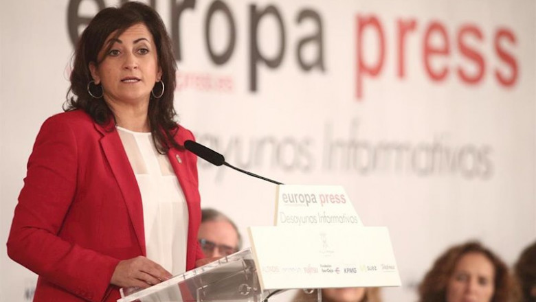 ep la presidenta de la comunidad de la rioja concha andreu durante su intervencion en un desayuno