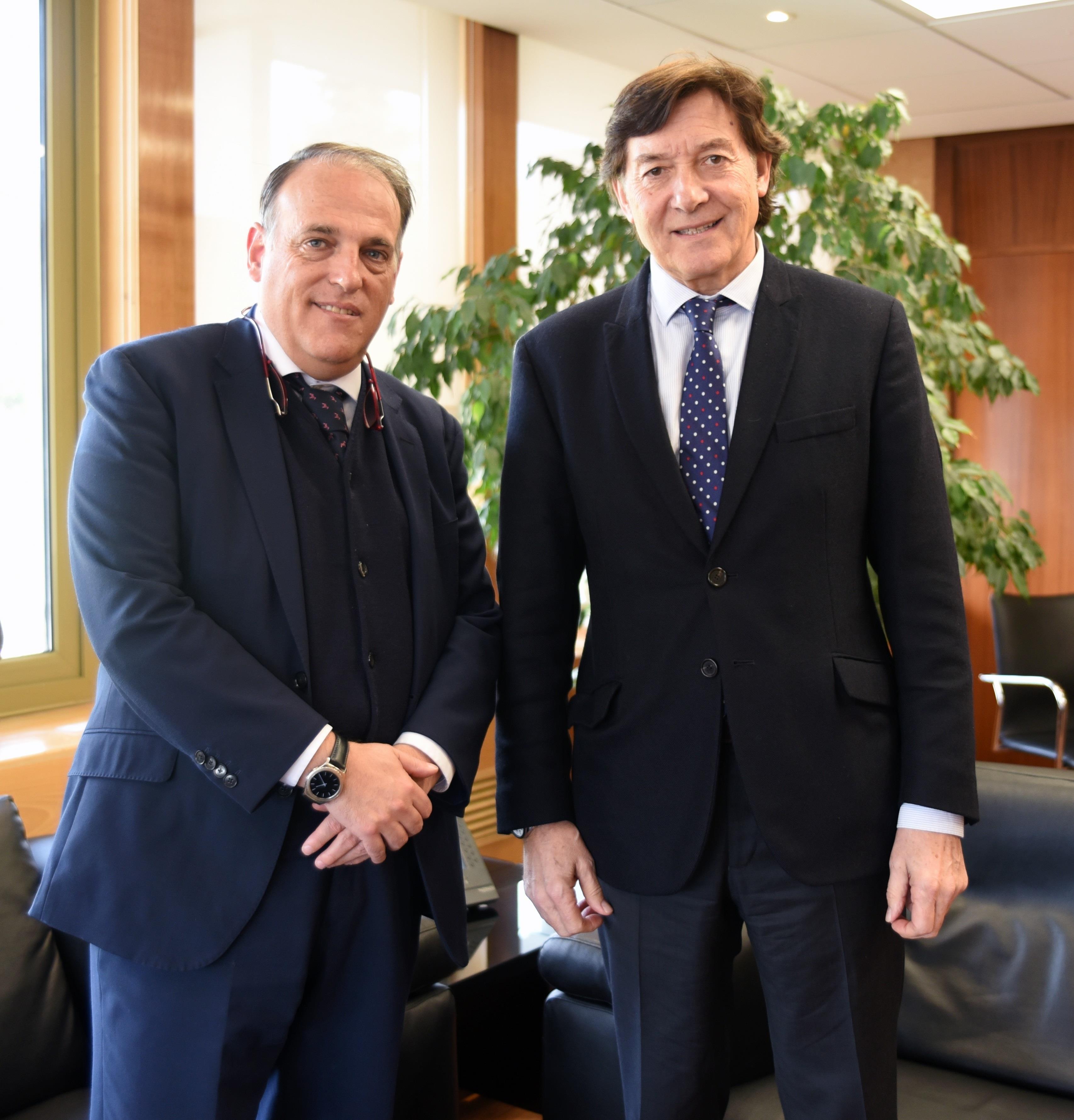 Los presidentes de LaLiga, Javier Tebas, y del CSD, José Ramón Lete | CSD/LALIGA ep los presidenteslaliga javier tebas ycsd jose ramon lete