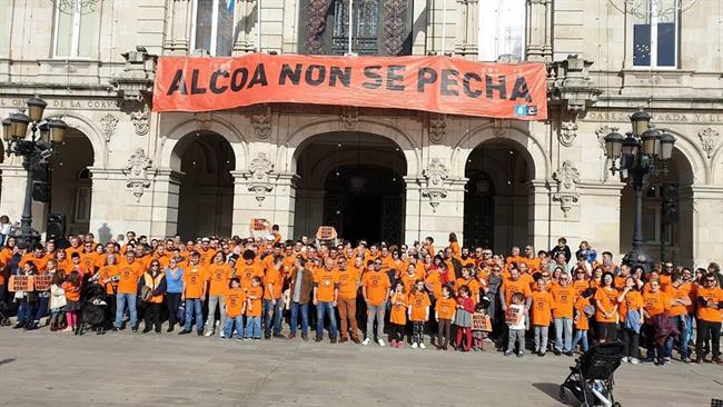 Manifestación de trabajadores de Alcoa este sábado en A Coruña | CEDIDA ep manifestaciontrabajadoresalcoasabadoa coruna