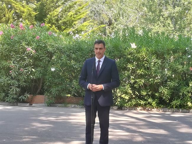 El presidente del Gobierno, Pedro Sánchez, atiende a los medios en Marivent | Europa Press ep presidentegobierno pedro sanchez atiendelos mediosmarivent