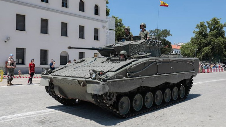 ep archivo   tanque en la base militar el goloso en guadarrama madrid espana