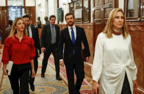 ep el lider del pp pablo casado asiste con varios diputados del grupo popular al pleno del congreso