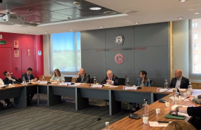 ep el ministro jordi hereu junto a la alcaldesa de sabadell barcelona marta farre y el presidente de