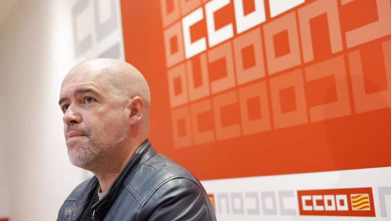 El secretario general de CCOO, Unai Sordo, durante su internvención en Zaragoza | Fabián Simón - Europa Press ep el secretario general de ccoo unai sordo durante su internvencion en zaragoza
