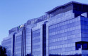 ep fachada del edificio de aena piovera azul sede central de la empresa en madrid espana a 24 de