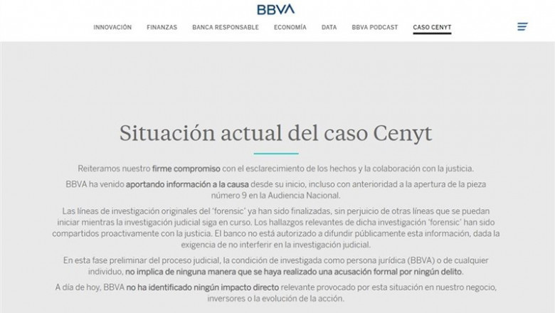 Imagen de la web de BBVA con la incorporación del nuevo apartado sobre el caso BBVA-Villarejo. | EUROPA PRESS - Archivo ep imagenla webbbvala incorporacionnuevo apartadocaso bbva-villarejo