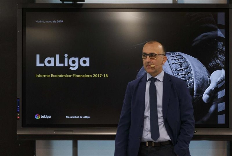 ep javier gomez director genera de laliga presenta el informe economico de 2017-2018